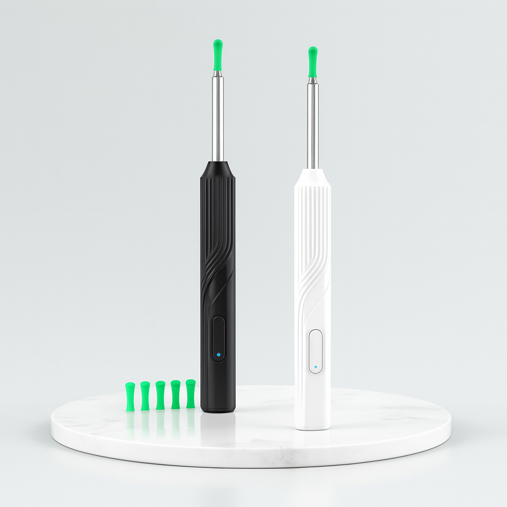 Wireless HD ear cleaning camera tool with soft silicone tips for safe earwax removal